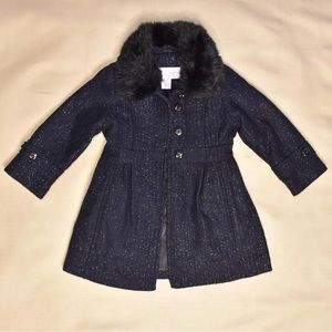 Girls Blue and Black Jessica Simpson Peacoat size 6x